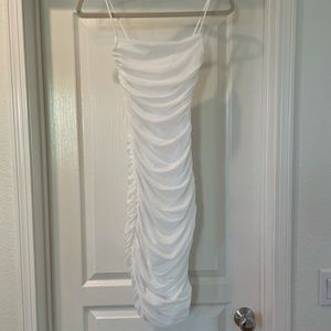 White mesh bodycon dress